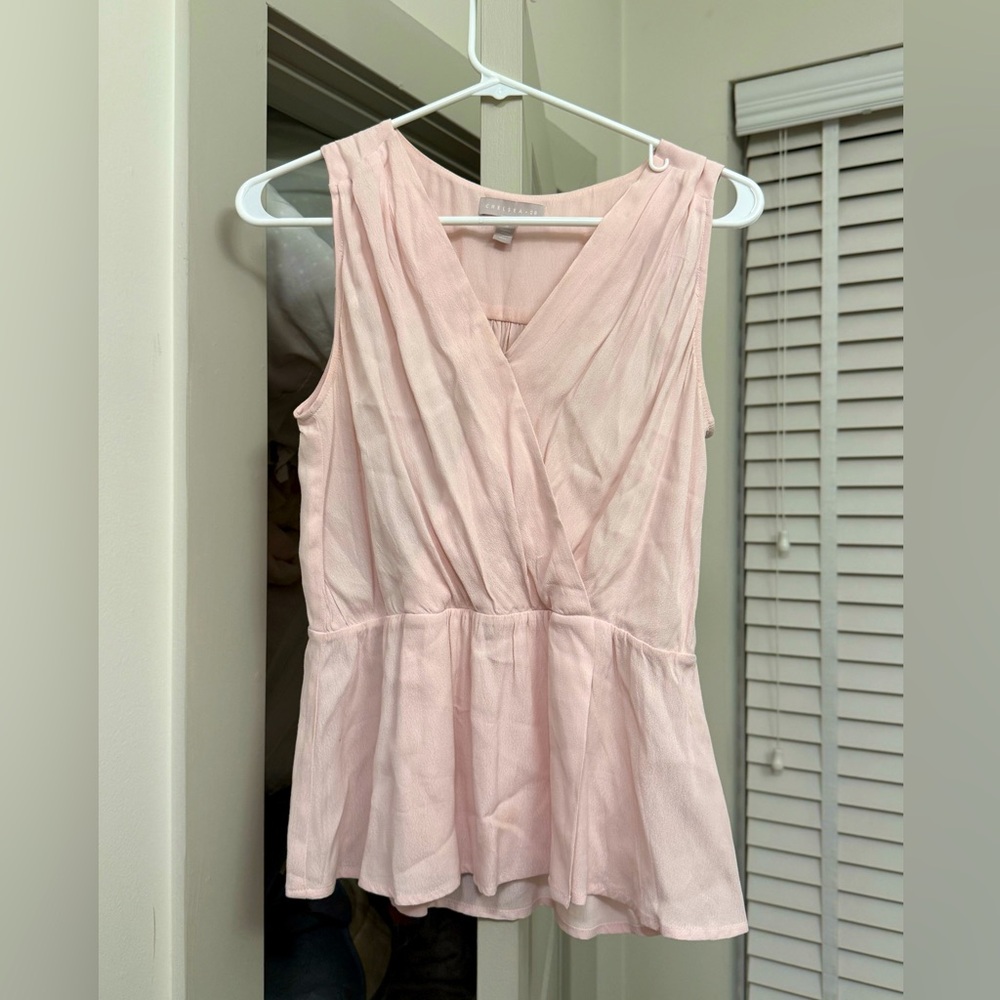 Chelsea28 Pink Sleeveless Peplum top Size M